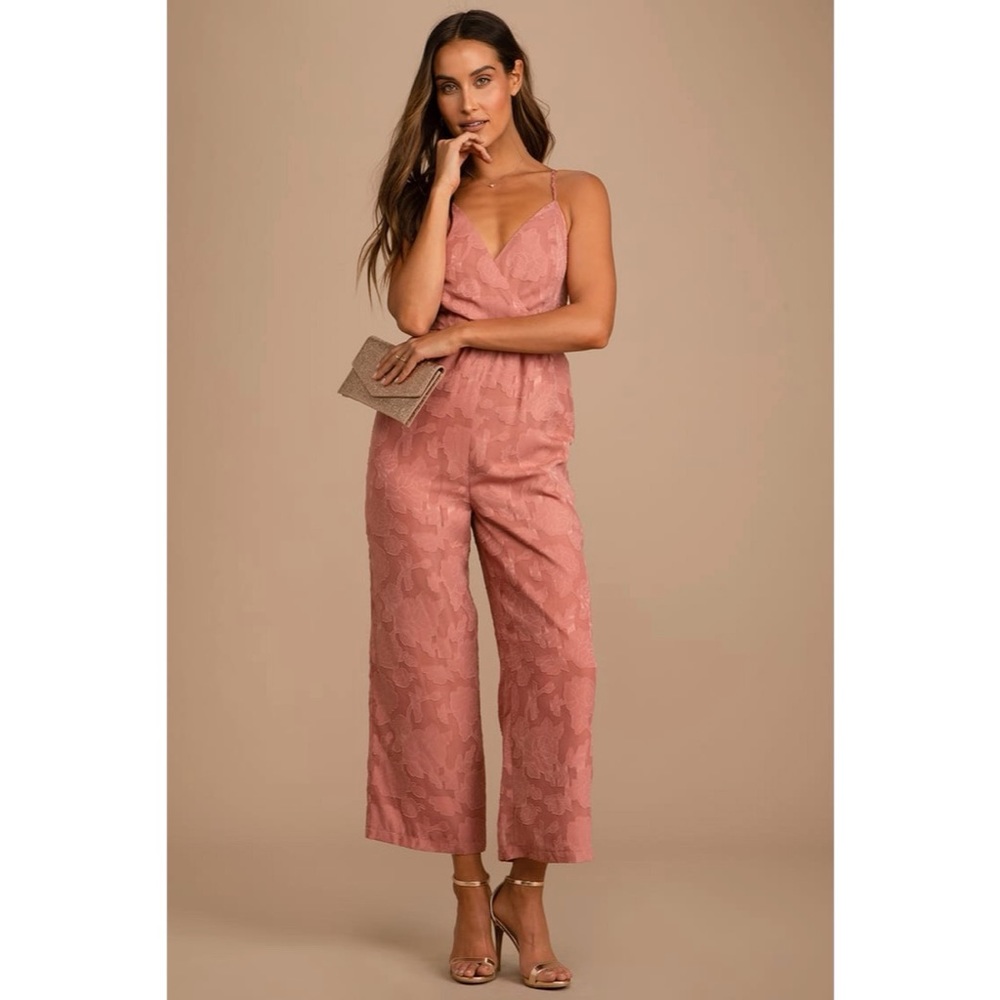 LuLus Days of Beauty Rusty Rose Jumpsuit